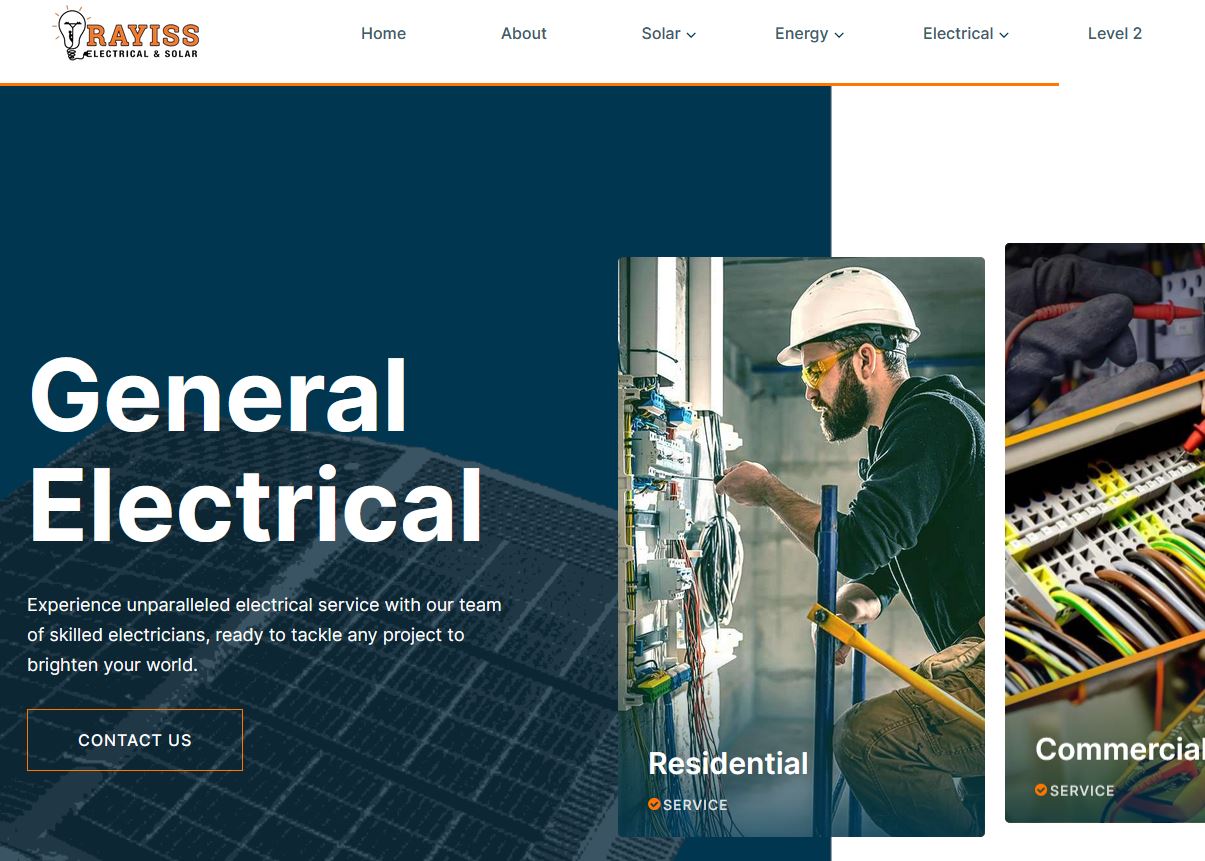 electrical service website design sydney